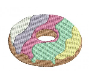 Stickdatei - Bunter Regenbogen Donut
